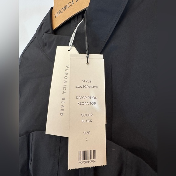 Veronica Beard Size 2 Black Keora Top - Picture 4 of 6